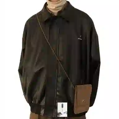 【春秋美式复古机车早秋短外套】布客行 痞帅酷飒狂野硬朗不羁摇滚叛逆做旧水洗慵懒休闲宽松重磅舒适通勤个性百搭  夹克 男女同款