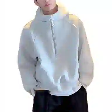 拓菲 美式潮牌高街半拉链连帽男秋季运动休闲帽衫百搭宽松情侣外套卫衣 男女同款