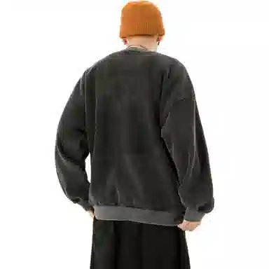 物质公式 美式复古小众小猫印花设计街头轻奢潮牌港风高级宽松感痞帅休闲百搭长袖无抽绳套头圆领卫衣 男女同款