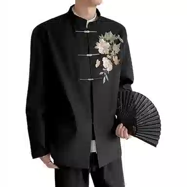 新中式黑金牡丹蝴蝶刺绣垫肩中山装 高奢商务风与高级感并存西装 男女同款