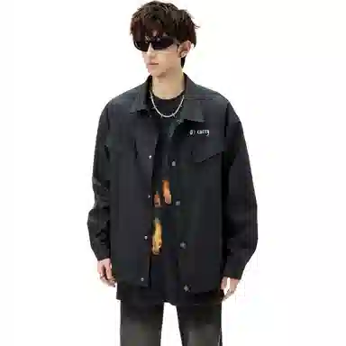 半空山 美式复古高街潮牌痞帅高级感休闲时尚机车服百搭设计感外套夹克 男女同款