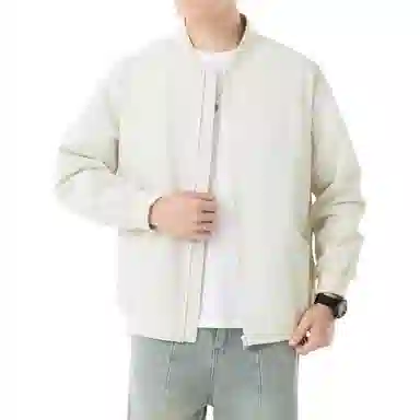 零氏 韩版纯色简约设计春秋款棒球服青年潮流休闲百搭大码长袖夹克 男女同款