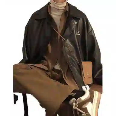 【春秋美式复古机车早秋短外套】布客行 痞帅酷飒狂野硬朗不羁摇滚叛逆做旧水洗慵懒休闲宽松重磅舒适通勤个性百搭  夹克 男女同款