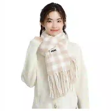 匹克 千鸟格  高级感氛围感穿搭小香风保暖防风防寒加厚套装 绒线围巾 女款