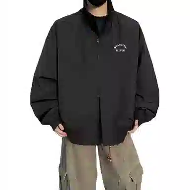 SOLIDITY Casual Loose Stand Collar Jacket