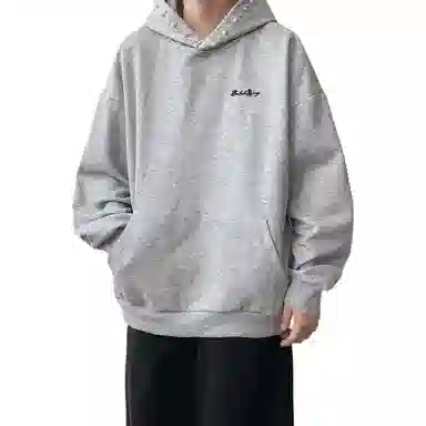 【立体珍珠帽檐连帽外套】布客行 美式复古潮牌高街舒适百搭大码创意套头长袖宽松慵懒亲肤港风纯色学院风卫衣 男女同款