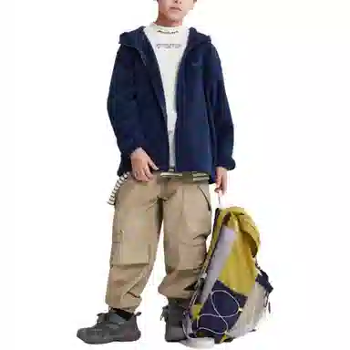 左西绒感外套 加绒保暖连帽长袖 儿童款