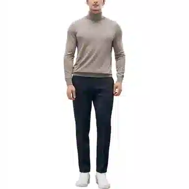 丹宁哲学 重磅高领纯色修身型套头针织衫 男款