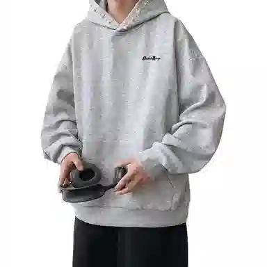 【立体珍珠帽檐连帽外套】布客行 美式复古潮牌高街舒适百搭大码创意套头长袖宽松慵懒亲肤港风纯色学院风卫衣 男女同款