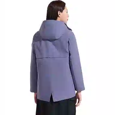 探路者  运动休闲简约纯色连帽  防水防风冲锋衣 女款 寂静紫