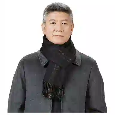 恒源祥 横条保暖 山羊绒 绒线围巾 男款