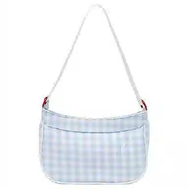 三福 可爱凯蒂猫图案 织物 单肩包 中号 女款 蓝色