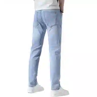 吉肯蒂 夏季薄款冰丝直筒弹力长裤牛仔裤 男款