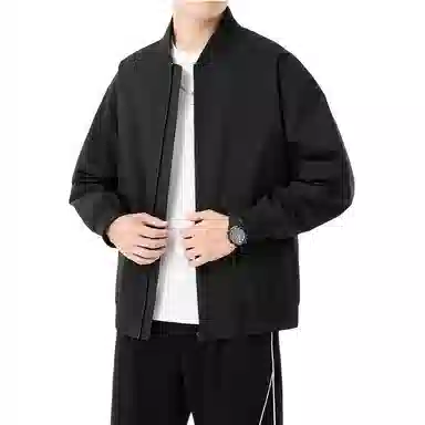零氏 韩版纯色简约设计春秋款棒球服青年潮流休闲百搭大码长袖夹克 男女同款