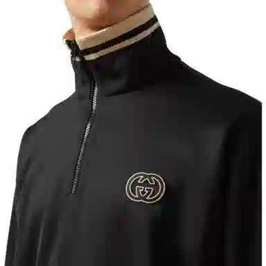 GUCCI Logo Embroidered Zip Jacket