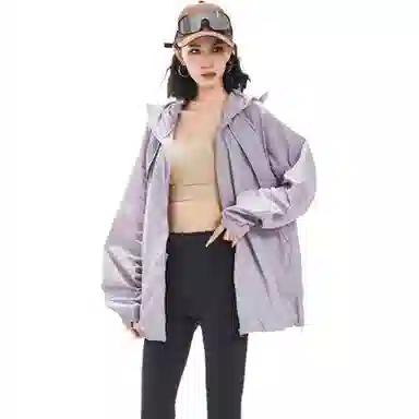 袋鼠 冰丝连帽衣中性风高品质轻薄凉感透气网眼户外运动拼接 凉感透气防晒防晒服 男女同款