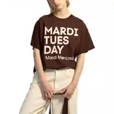 MARDI MERCREDI TSHIRT DU MARDI_BROWN PALEPINK FW25T