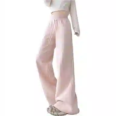 沐晓欣 糖果色腰微喇辣妹显瘦百搭拖地裤休闲裤 女款