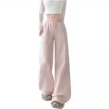 沐晓欣 糖果色腰微喇辣妹显瘦百搭拖地裤休闲裤 女款