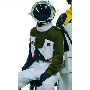 中国李宁 撞色拼接宽松夹克 情侣款 橄榄绿