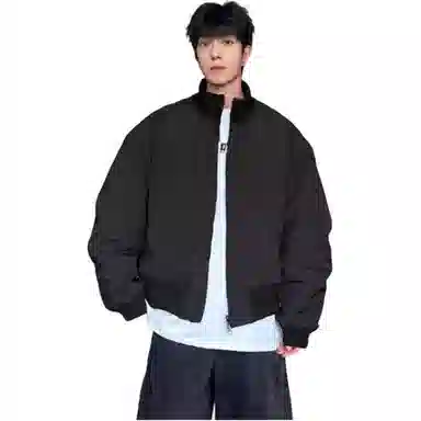 黑马漫画 美式廓形飞行男宽松秋冬加厚保暖棉衣潮牌高街夹克棉服 男女同款