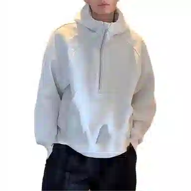 拓菲 美式潮牌高街半拉链连帽男秋季运动休闲帽衫百搭宽松情侣外套卫衣 男女同款