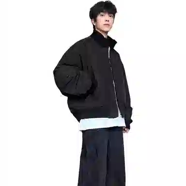 黑马漫画 美式廓形飞行男宽松秋冬加厚保暖棉衣潮牌高街夹克棉服 男女同款