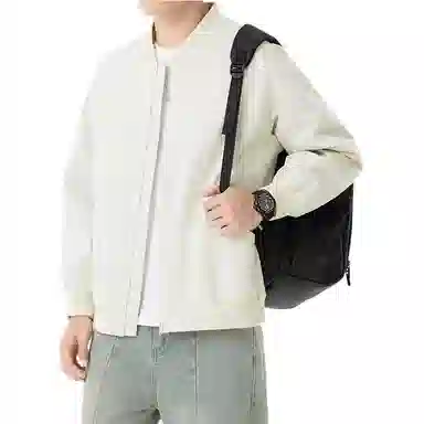 零氏 韩版纯色简约设计春秋款棒球服青年潮流休闲百搭大码长袖夹克 男女同款