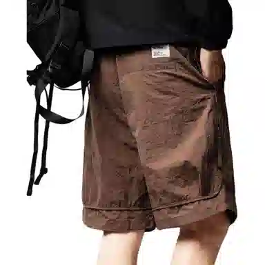 贵色 纯色高端山系户外凉感透气速干超薄款潮流宽松大码中裤登山露营钓鱼徒步旅行休闲五分工装短裤 男女同款