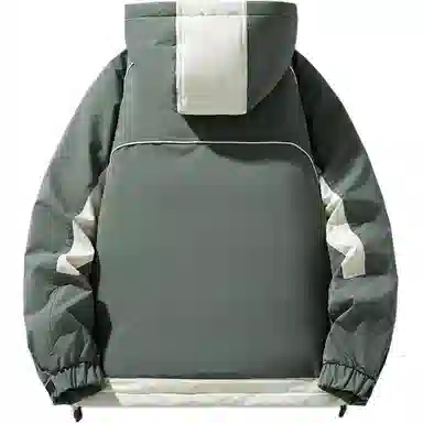 红豆 时尚经典拼色百搭连帽保暖抗寒防风羽绒服 男女同款