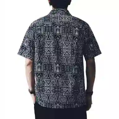 贵色 夏季 淡人随性盐系穿搭泡泡纱冰丝百搭神器衬衣清新文艺原创美式夏威夷度假花短袖衬衫 男女同款