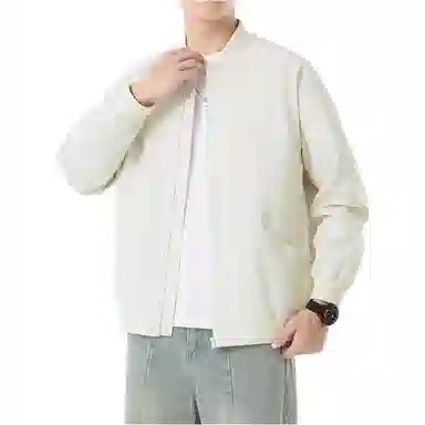 零氏 韩版纯色简约设计春秋款棒球服青年潮流休闲百搭大码长袖夹克 男女同款