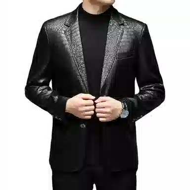 太子龍 纯色舒适时尚皮衣 男款