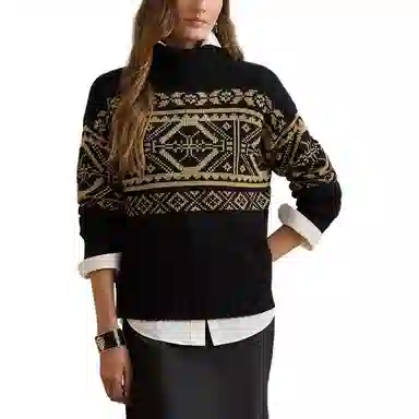 Lauren Ralph Lauren Fair Isle Wool Turtleneck Sweater