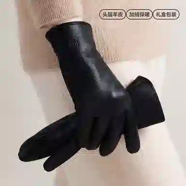玖慕 秋冬季保暖 羊头层皮革 真皮手套 女款