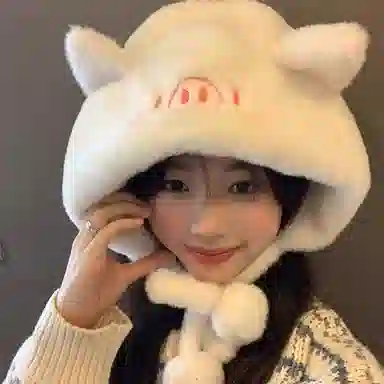 恩僾德 可爱卡通保暖百搭甜美护耳滑雪套 涤纶 绒线帽 男女同款情侣款