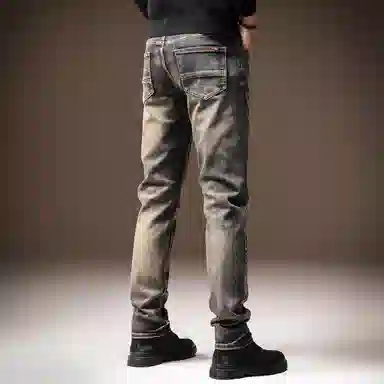 贵色 秋季 美式百搭时尚潮流休闲舒适直筒弹力小脚长裤牛仔裤 男女同款