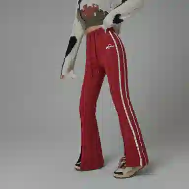 CHUU Letter Print High Waist Flared Pants