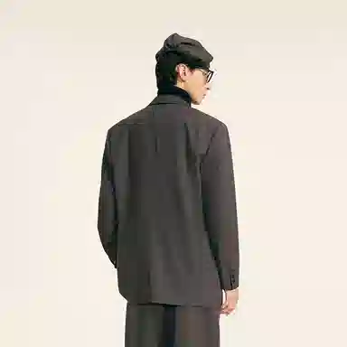 速写 休闲绵羊毛双排扣长袖西装 男款