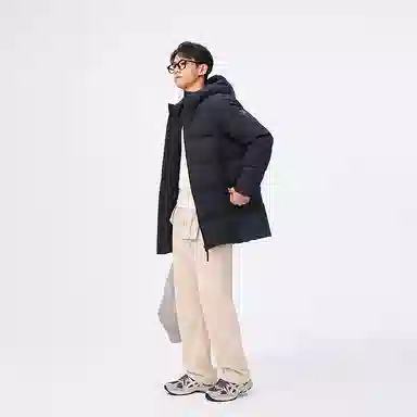 Bosideng 90 Down Hooded Mid-Length Coat