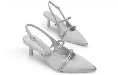 CHARLES&KEITH Textured Rhinestone Sandals 6.3cm