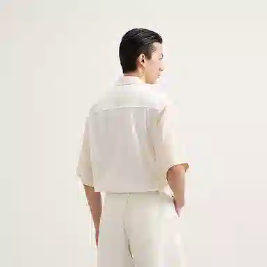 速写 简约时尚舒适宽松休闲短袖衬衫 男款