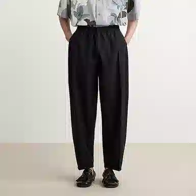 速写 纯色简约宽松通勤舒适百搭直筒休闲裤 男款