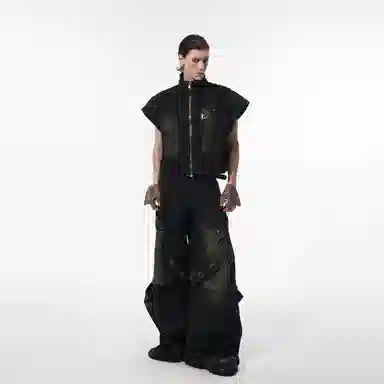 START EXCEED END Vintage Collar Vest Blue