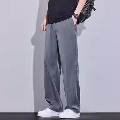 Tongxiansen Loose Straight Mid-Rise Pants