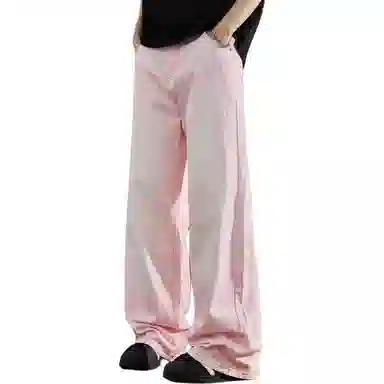童先森 夏季潮牌高街美式水洗复古垂感阔腿裤牛仔裤 男款
