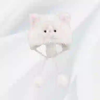 恩僾德 可爱毛绒猫咪百搭高颜值显脸小 聚酯纤维 绒线帽 男女同款情侣款