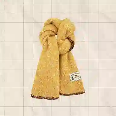 恩僾德 高级氛围感软糯缝边针织加厚保暖显白 聚酯纤维 绒线围巾 男女同款情侣款