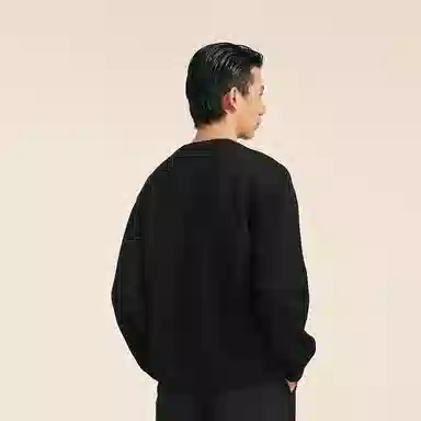 速写 纯色混纺宽松打底毛衣 男款