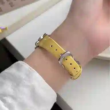 老佳 苹果适用 手表表带 牛皮材质 蝴蝶结镶钻接头牛皮表带男女通用